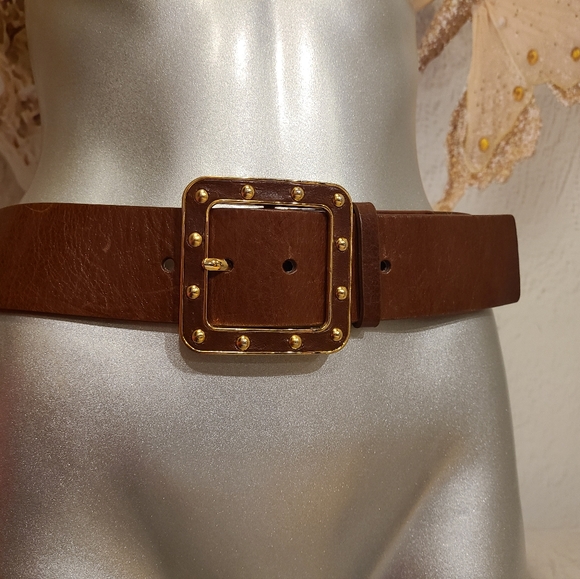 MK Michael Kors Genuine leather 2*wide curved belt 32-36\